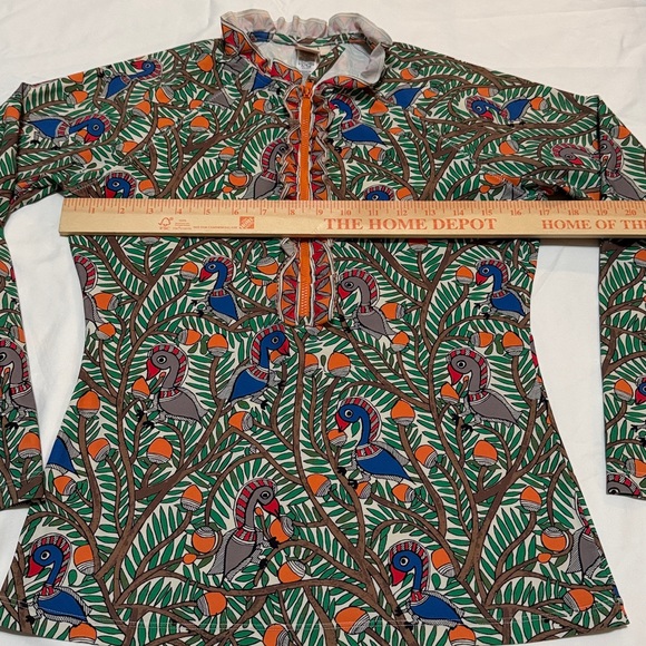 Tory Burch Multicolor Patterned Top Half Zip size L - Picture 6 of 8